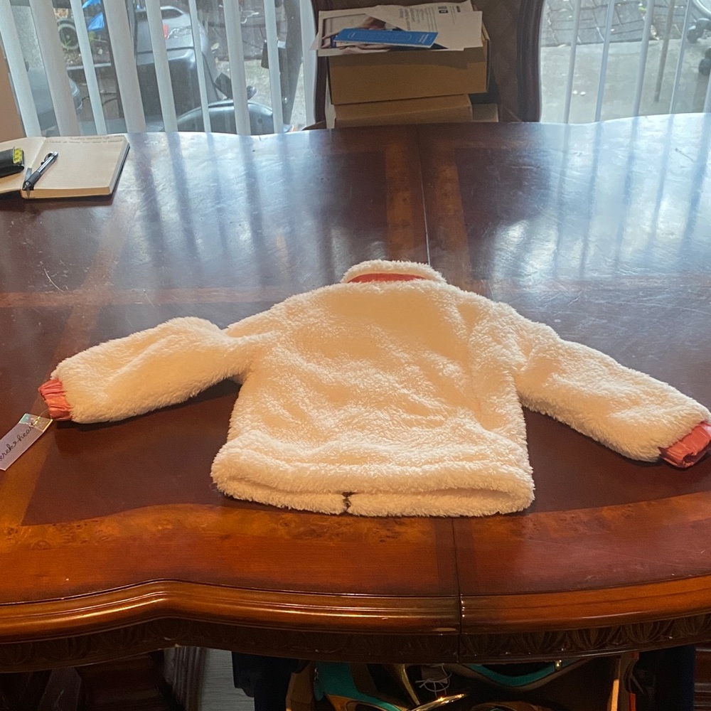 Cream and Pink Fleece Jacket - Picture 3 of 3